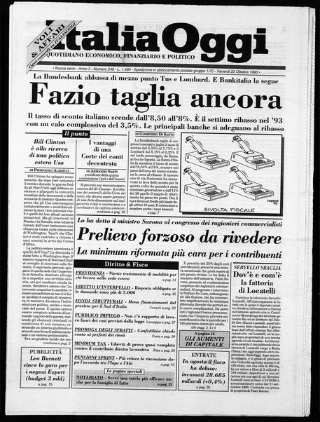 Italia oggi : quotidiano di economia finanza e politica